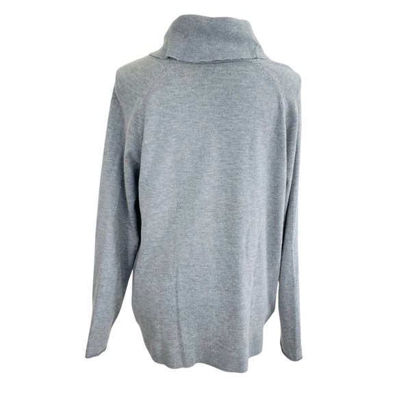 J. Jill Polar Bear Cowl Neck Sweater Gray Size Medium - Picture 9 of 15